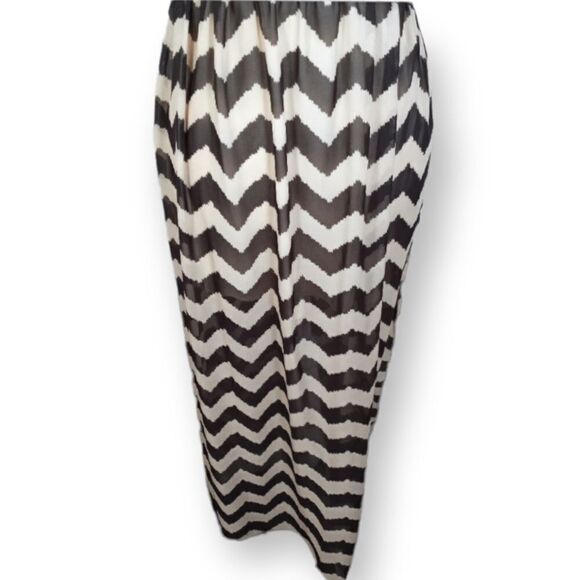 FASHION MAGAZINE BLACK & TAN STRIPE DRESS SZ.M EUC - Picture 3 of 6